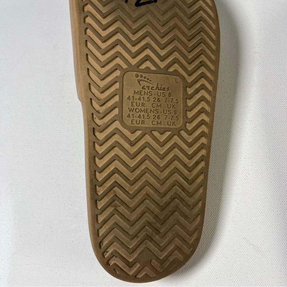 Archie's Arch Support Slide Sandals Tan Taupe Beige Nude Mens 8 Womens 9 - Picture 12 of 13